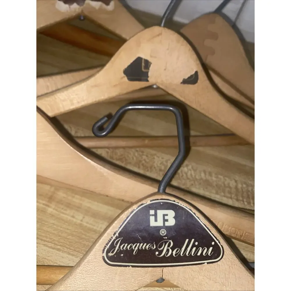 Lot of 6 Vintage Heavy Wooden Hangers -Suits Pants Coat Dress Shirts Slacks Wood